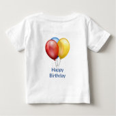 パーソナライズ誕生日ライオンボーイ ベビーTシャツ (裏面)