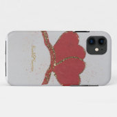パーソナライズ赤いハート金ゴールド輝くバレンタイン Case-Mate iPhoneケース (裏面(横))