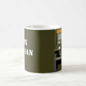 パーソナライズ軍隊退役軍人ヴィンテージ軍用車 コーヒーマグカップ (中央)