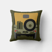 パーソナライズ軍隊退役軍人ヴィンテージ軍車両 クッション (裏面)