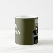パーソナライズ軍隊退役軍人ヴィンテージ軍車両 コーヒーマグカップ (中央)