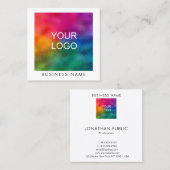 パーソナライズ追加Business Companyロゴのアップロード スクエア名刺 (正面/裏面)