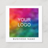 パーソナライズ追加Business Companyロゴのアップロード スクエア名刺 (正面)