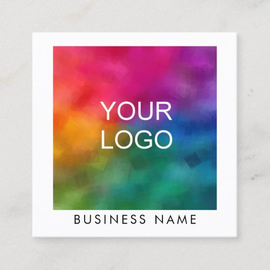 パーソナライズ追加Business Companyロゴのアップロード スクエア名刺 (正面)
