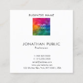 パーソナライズ追加Business Companyロゴのアップロード スクエア名刺 (裏面)