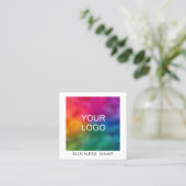パーソナライズ追加Business Companyロゴのアップロード スクエア名刺 (スタンド正面)