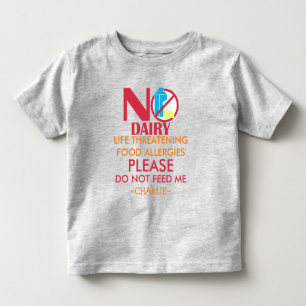 パーソナライズ酪農場のアレルギー警報を食べ物を与えないで下さい トドラーTシャツ