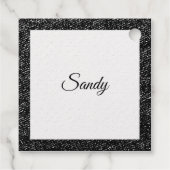 パーソナライズ金ゴールドグリッターフレームイメージあなたの名前 フェイバータグ (裏面)