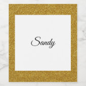 パーソナライズ金ゴールドグリッターフレームイメージあなたの名前 ワインラベル (シングルラベル)