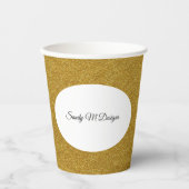パーソナライズ金ゴールドグリッターフレームイメージあなたの名前 紙コップ (正面)