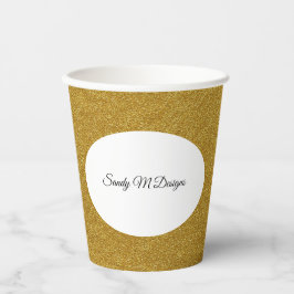 パーソナライズ金ゴールドグリッターフレームイメージあなたの名前 紙コップ