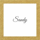 パーソナライズ金ゴールドグリッターフレームイメージ名(正方形) シール (正面)