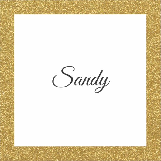 パーソナライズ金ゴールドグリッターフレームイメージ名（正方形） シール (正面)