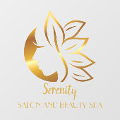 パーソナライズ金ゴールドティント女性のサロンとスパショップ1 ウィンドウサイン (シート)