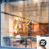 パーソナライズ金ゴールドティント女性のサロンとスパショップ1 ウィンドウサイン (カフェ窓)