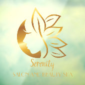 パーソナライズ金ゴールドティント女性のサロンとスパショップ1 ウィンドウサイン (シート3)