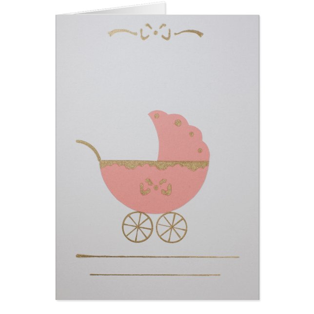 パーソナライズ金ゴールドピンクベビーベビーカー (正面)