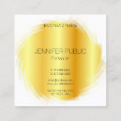 パーソナライズ金ゴールドルックエレガントモノグラムテンプレート スクエア名刺 (裏面)