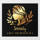 パーソナライズ金ゴールド濃淡サロンとスパかわいらし女性 ウィンドウサイン (シート)