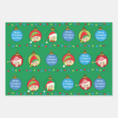 パーソナライズ金髪ガール小妖精や小人 ラッピングペーパーシート (正面)