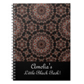 パーソナライズ銅とバラ金ゴールドマンダラドットアート ノートブック (正面)