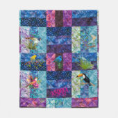 パーソナライズ青い鳥のヴィンテージボヘミアンヴィンテージ フリースブランケット (正面)