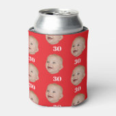パーソナライズ顔20th 30th 40th 50th誕生日クルー 缶クーラー (缶正面)