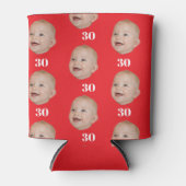 パーソナライズ顔20th 30th 40th 50th誕生日クルー 缶クーラー (正面)