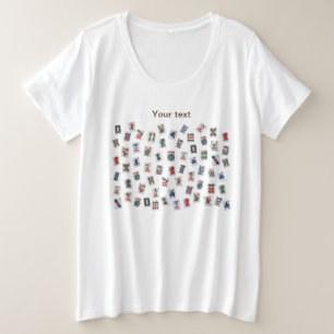 パーソナライズ麻雀タイルデザイン プラスサイズTシャツ