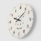 パーソナライズ麻雀タイルデザイン ラージ壁時計 (傾斜)