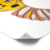 パーソナライズ黄色の蝶の丸モノグラム ポスター (角)