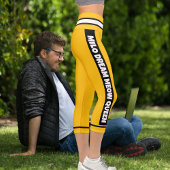 パーソナライズ黄色オレンジ色の白黒猫のペット名 カプリレギンス