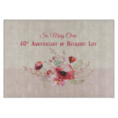 パーソナライズ40周年記念の修道女、ピンクと カッティングボード (正面)