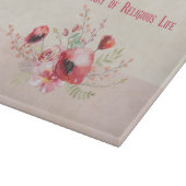 パーソナライズ40周年記念の修道女、ピンクと カッティングボード (角)