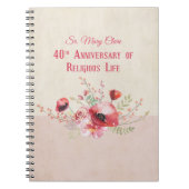 パーソナライズ40周年記念の修道女、ピンクと ノートブック (正面)