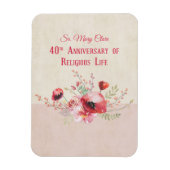 パーソナライズ40周年記念の修道女、ピンクと マグネット (縦)