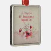 パーソナライズ40周年記念の修道女、ピンクと メタルオーナメント (右)