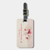 パーソナライズ40周年記念の修道女、ピンクと ラゲッジタグ (正面縦)