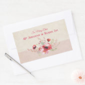 パーソナライズ40周年記念の修道女、ピンクと 長方形シール (封筒)