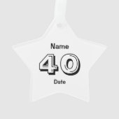 パーソナライズ40th誕生日オーナメントGagギフト オーナメント (裏面)