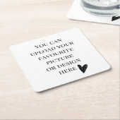 パーソナライズ4" x 4インチ スクエアペーパーコースター (アングル)