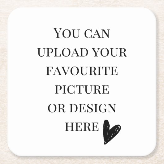 パーソナライズ4" x 4インチ スクエアペーパーコースター (正面)