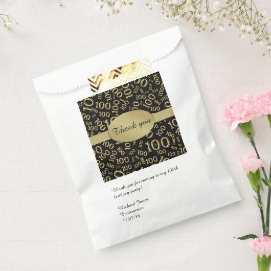 パーソナライズ:ありがとう100th誕生日パーティーテーマ フェイバーバッグ (封をした状態)