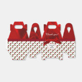 パーソナライズ：ありがとう – 赤いバラのパターン フェイバーボックス (折り畳みなし)