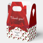 パーソナライズ：ありがとう – 赤いバラのパターン フェイバーボックス (オープン)