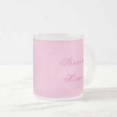 パーソナライズ |かわいいピンクのゾウのマグカップ フロストグラスマグカップ (正面右)