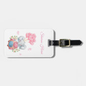 パーソナライズ |かわいいピンク象のラゲッジタグ ラゲッジタグ (正面横)