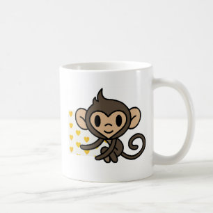 *! パーソナライズ! *かわいい猿 コーヒーマグカップ