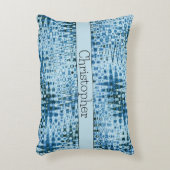 パーソナライズ かわいい アブストラクト ブルーズ アクセントクッション (正面(垂直))