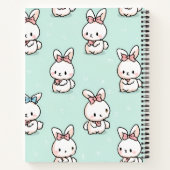 パーソナライズ かわいい パステル うさぎ柄 ノートブック (裏面)